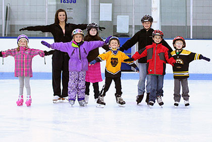 Children learning to Ice skate