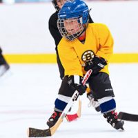 Children playing hockey