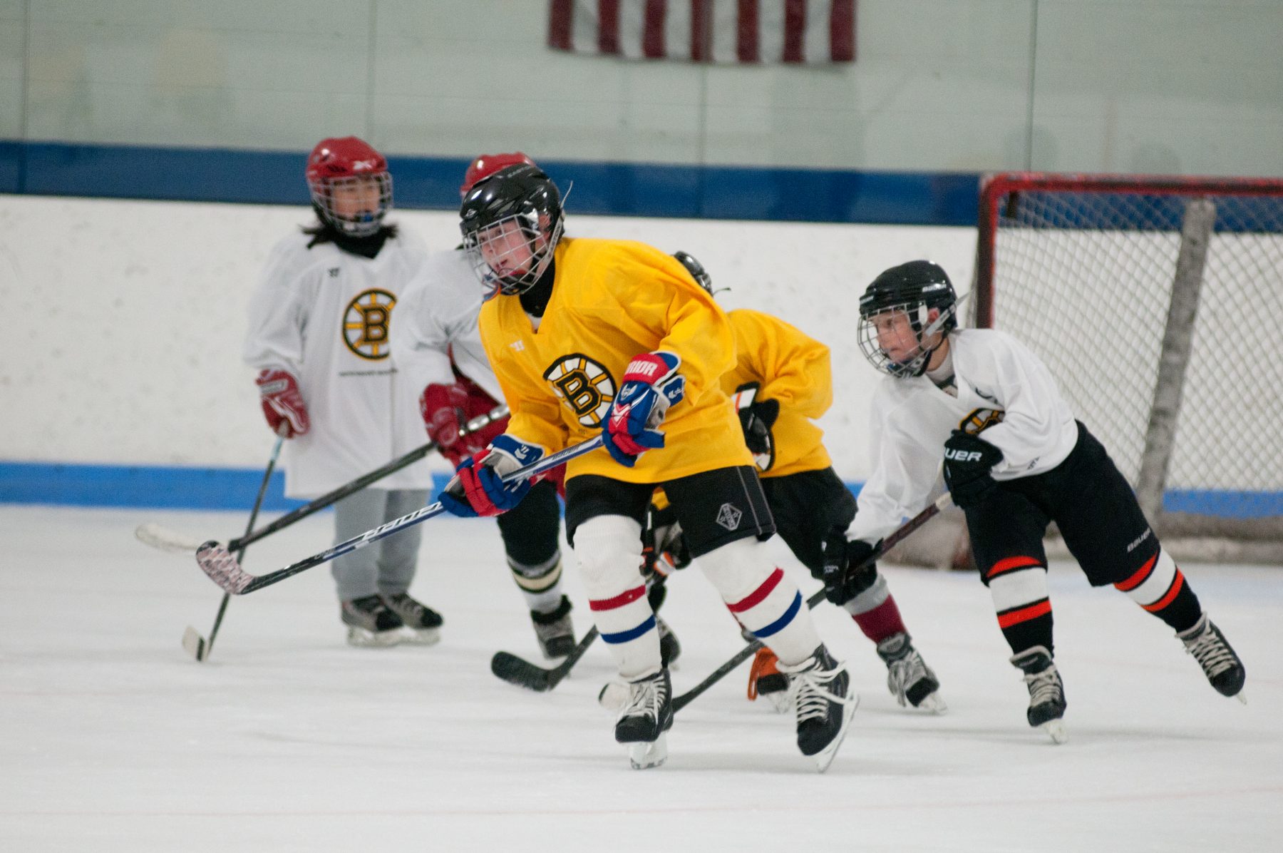Monday, April 11, 2011--The Boston Bruins hosted a clinic for youth hockey players, sponsored by Warrior, in Burlington, Mass.