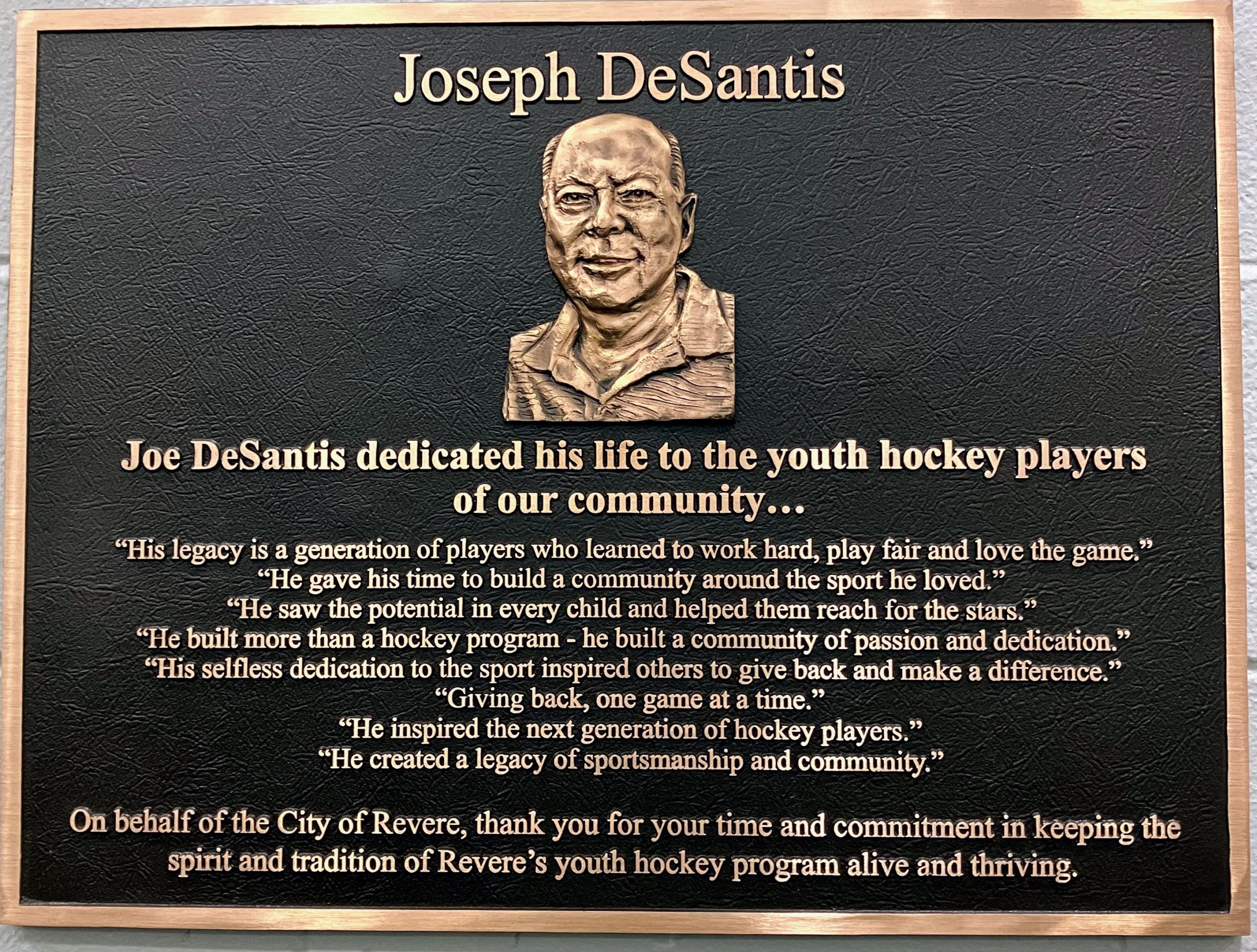 Joseph DeSantis memorial plaque
